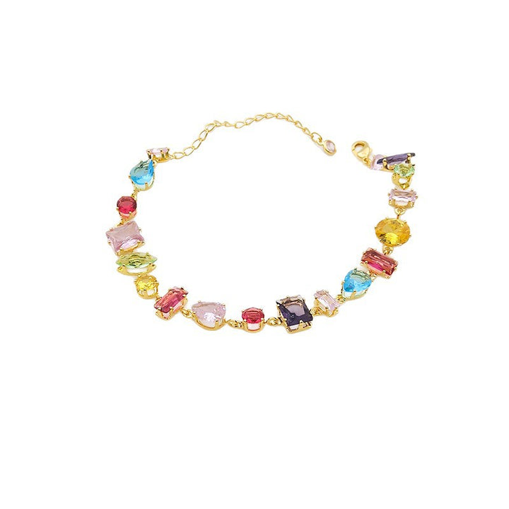 Colorful Crystal Candy Bracelet for Women – Chic Minimalist Zircon Jewelry