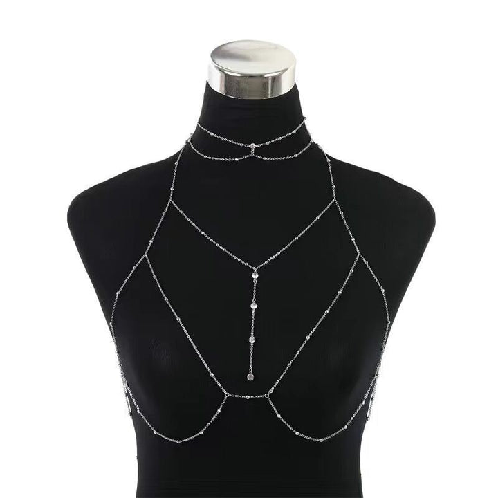 Minimalist Crystal Accent Layered Body Chain Necklace (Sexy Fashion Style)
