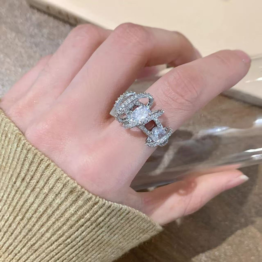 Rotatable Multi‑Band Heart‑Cut Diamond Women’s Ring