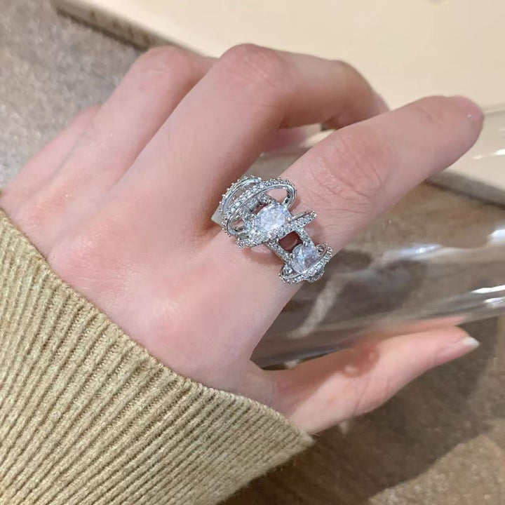 Rotatable Multi‑Band Heart‑Cut Diamond Women’s Ring
