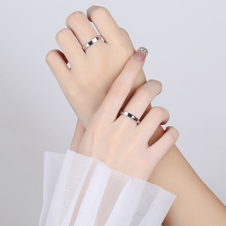925 Sterling Silver “In the Name of Light” Projection Couple Rings