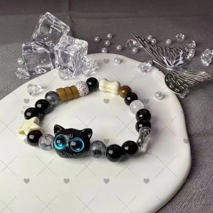 Cute Ceramic Cat Bracelet for Girls – Elegant & Fresh Style Friendship Gift