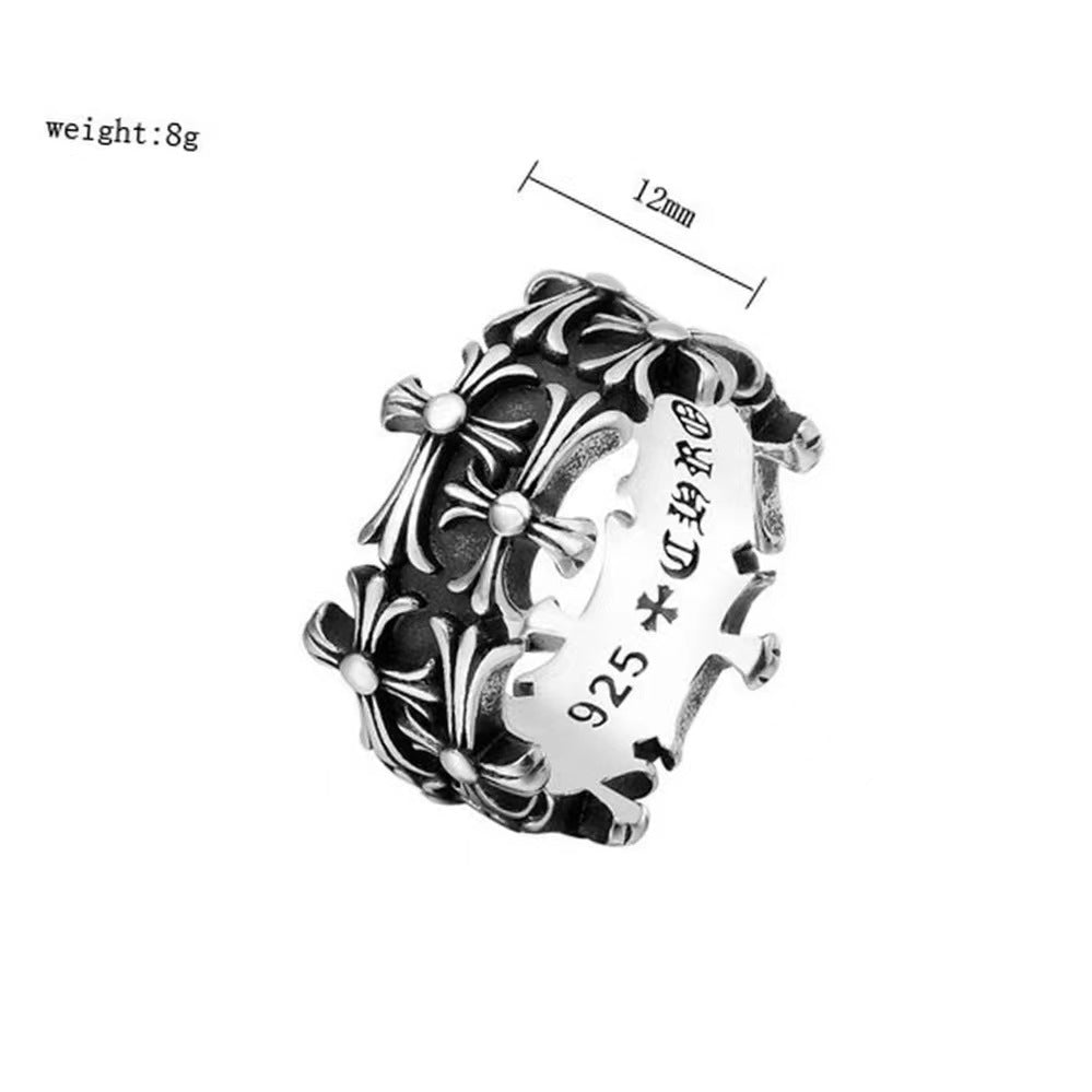 Vintage Cross Relief Ring for Men – Gothic Faith Statement Band