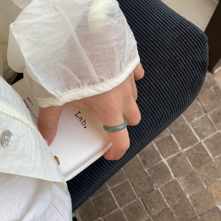 Minimalist Jade Ring for Women