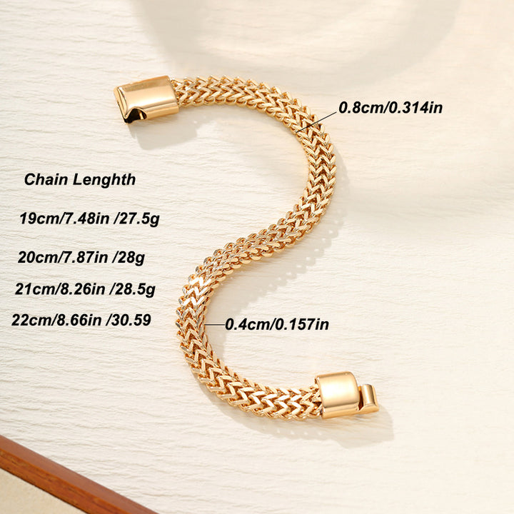 Hip-Hop Stainless Steel Double-Sided 8×4mm Fish Scale Bracelet