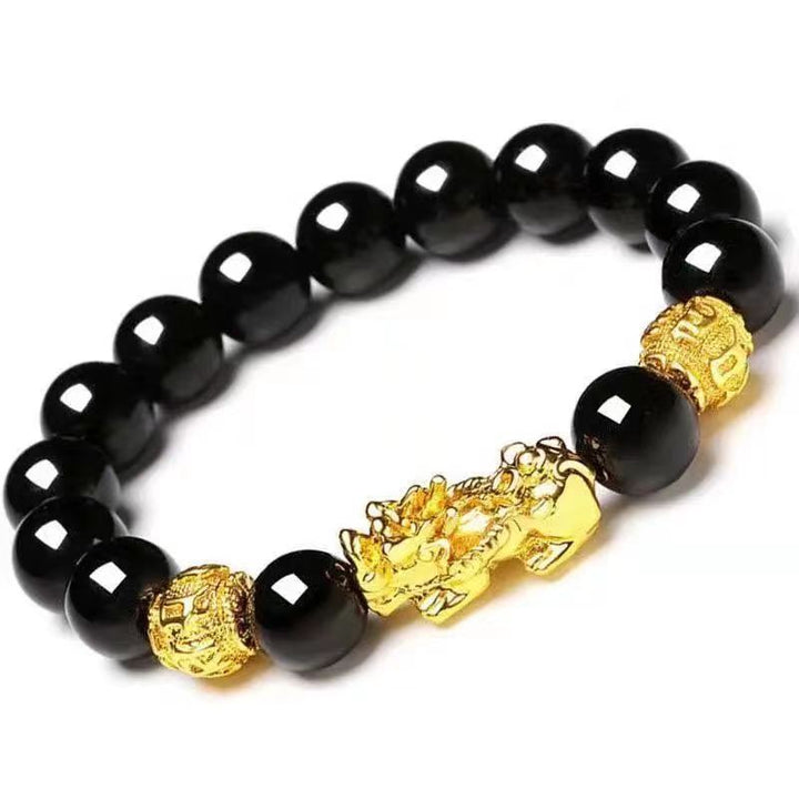 Obsidian Pixiu Fortune Bracelet (Light Luxury Niche Luck Beaded Bracelet)