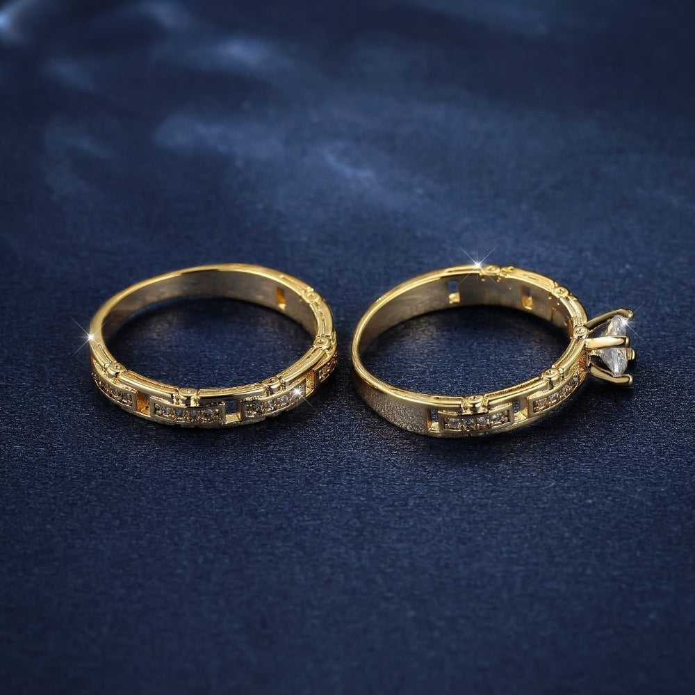 Geometric Segmented Double Layer Stackable Ring (Luxury Ritual Personalized Style)