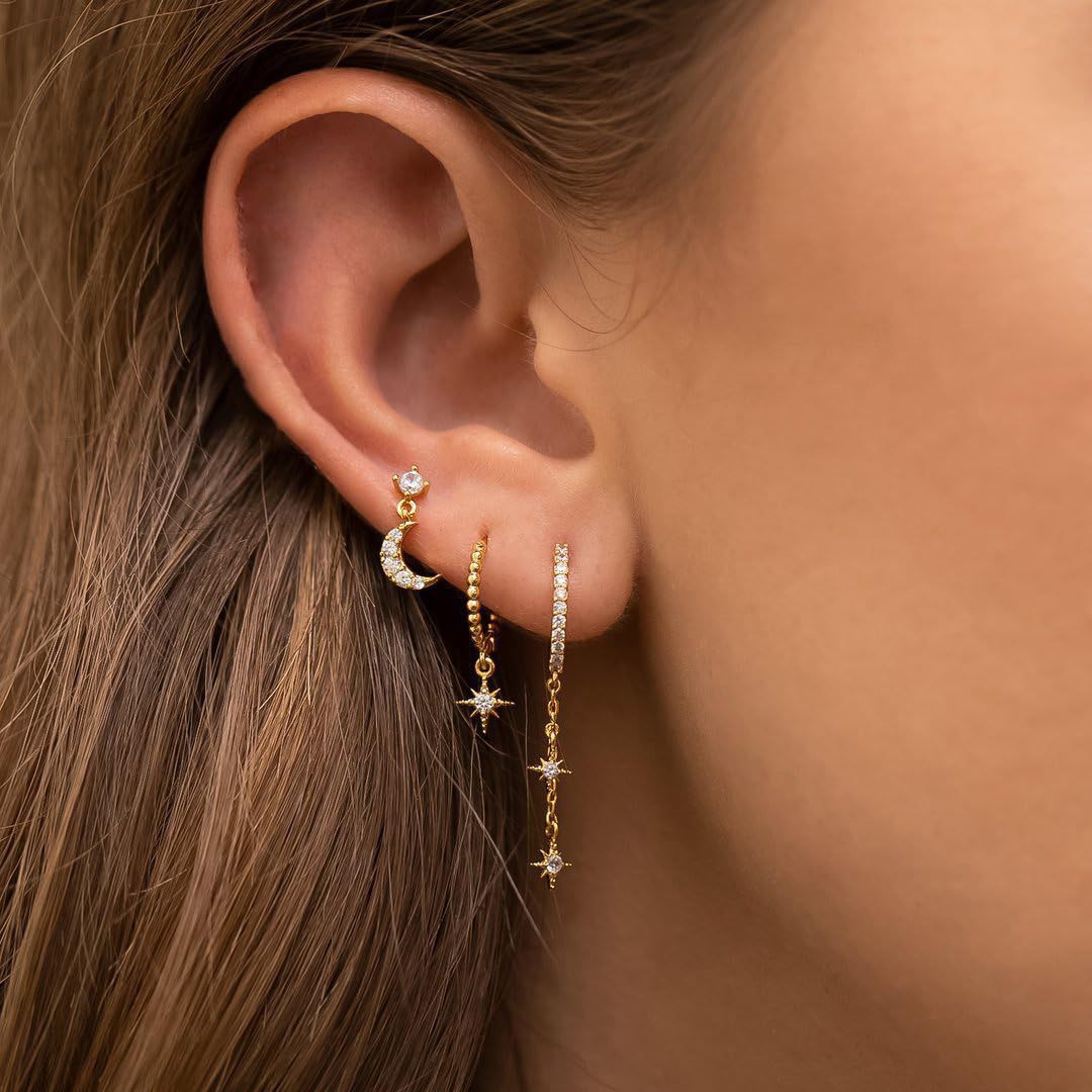 Zircon Butterfly, Flower, Star & Moon Earring Set – Elegant Luxury Style