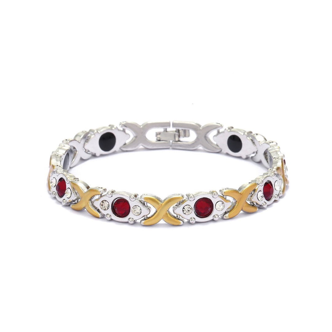 Fashion Detachable Magnetic Energy Bracelet for Women, Adjustable Alloy Crystal Bangle