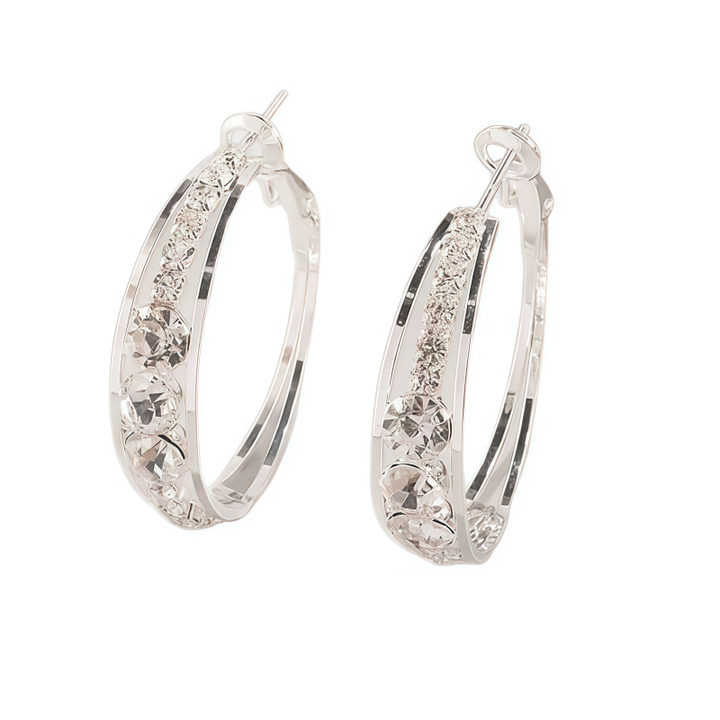 Double Layer Pavé Hoop Earring Set (Light Luxury Niche Design Earrings)