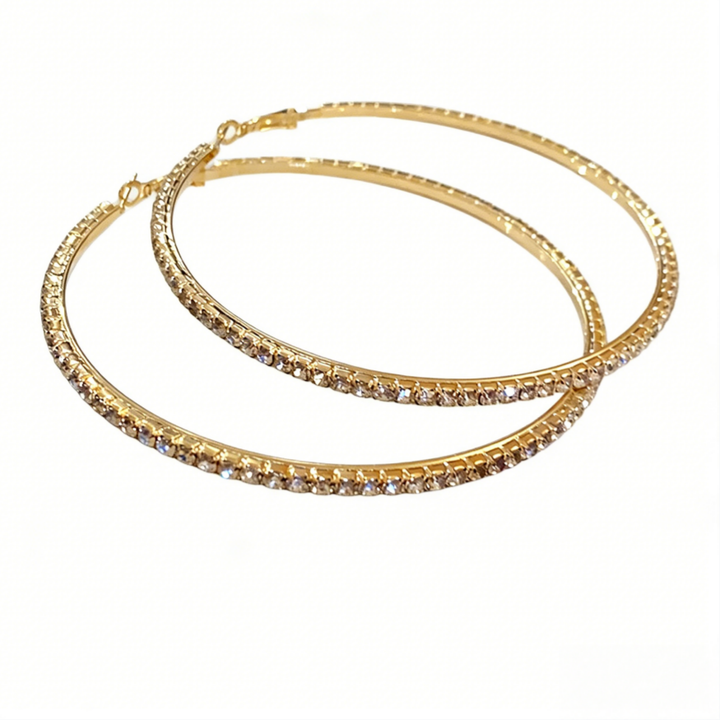 Full Pavé Oversized Hoop Earring Set (Light Luxury Niche Bold Earrings)