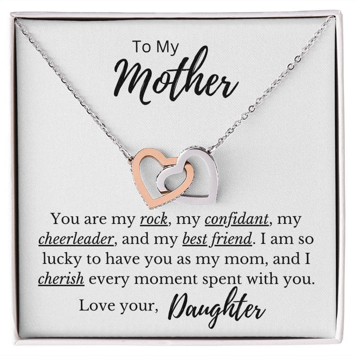 To My Mother - My Best Friend - Interlocking Hearts Necklace