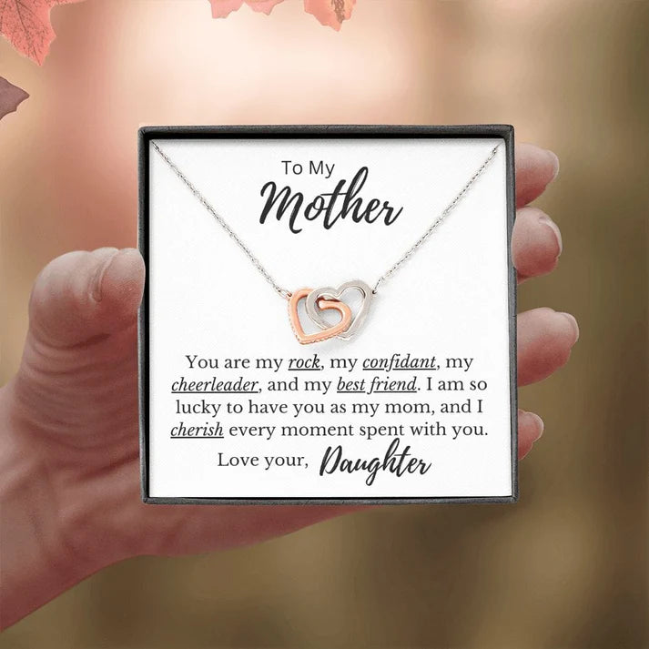 To My Mother - My Best Friend - Interlocking Hearts Necklace