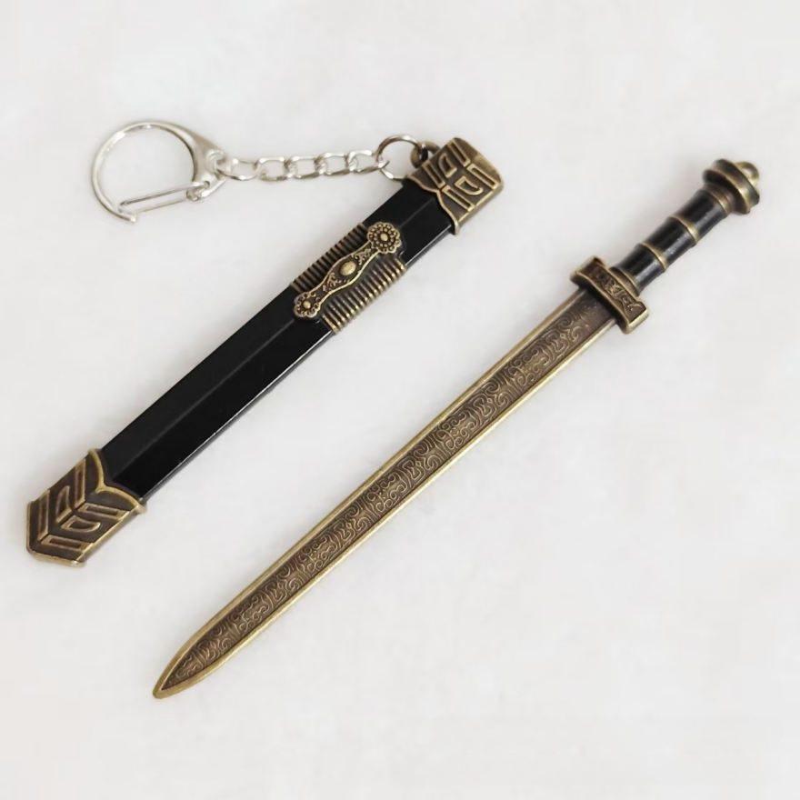 Vintage Sword Miniature Model Keychain Set