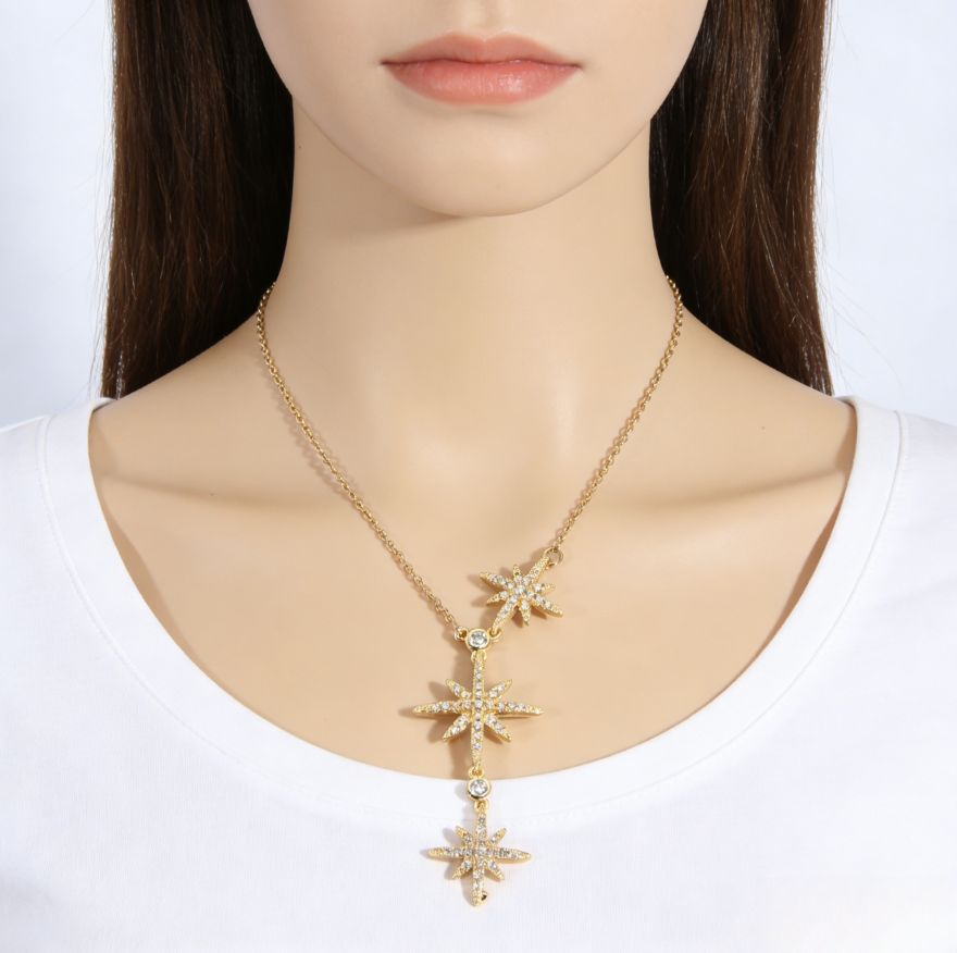 Starburst Eight-Pointed Star Layered Necklace (Light Luxury Niche Magical Choker)