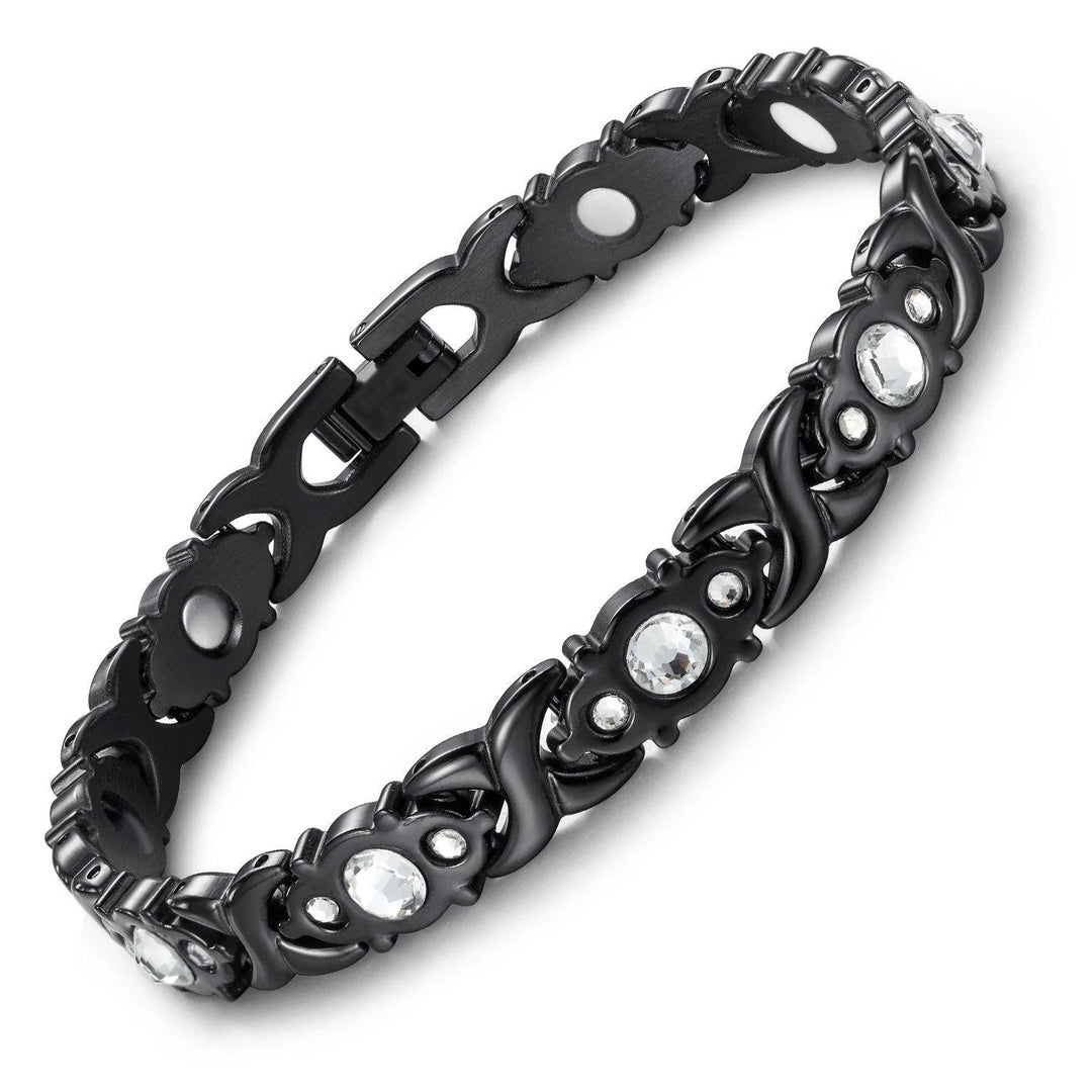 Fashion Detachable Magnetic Energy Bracelet for Women, Adjustable Alloy Crystal Bangle