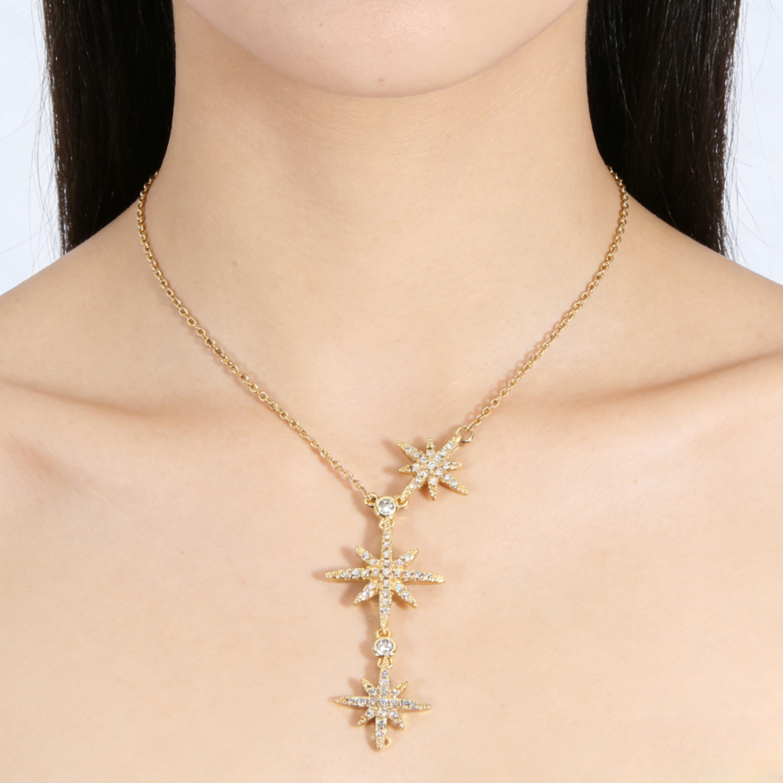 Starburst Eight-Pointed Star Layered Necklace (Light Luxury Niche Magical Choker)