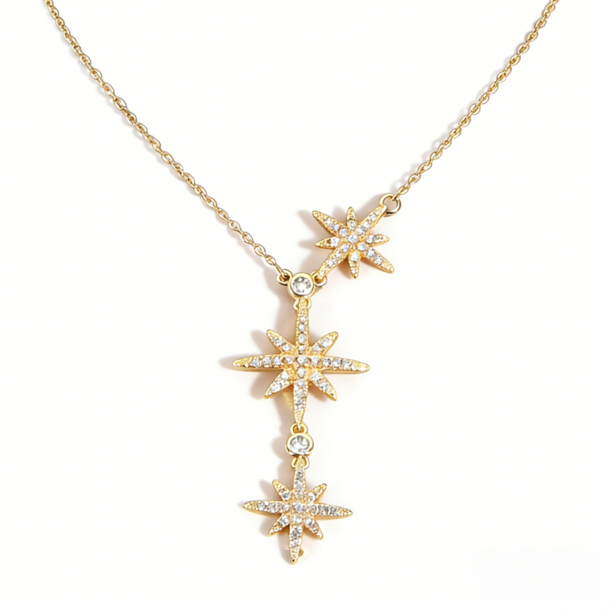 Starburst Eight-Pointed Star Layered Necklace (Light Luxury Niche Magical Choker)