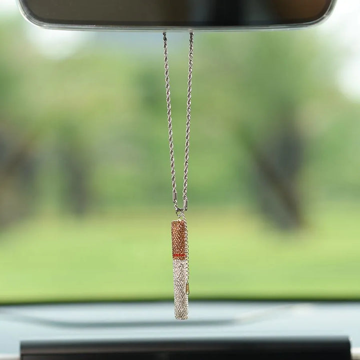 Luxury Rhinestone 3D Cigarette Car Hanging Ornament · Dashboard Decoration