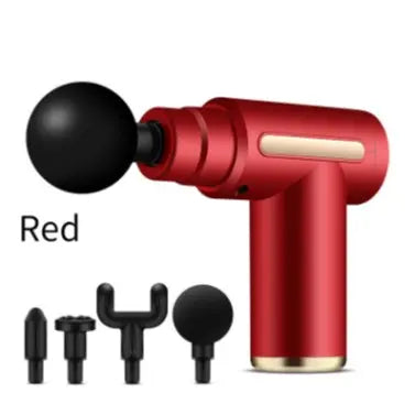 Mini Portable Massage Gun, Multi-Speed Electric Muscle Massager with 4 Interchangeable Heads for Sports & Home Use