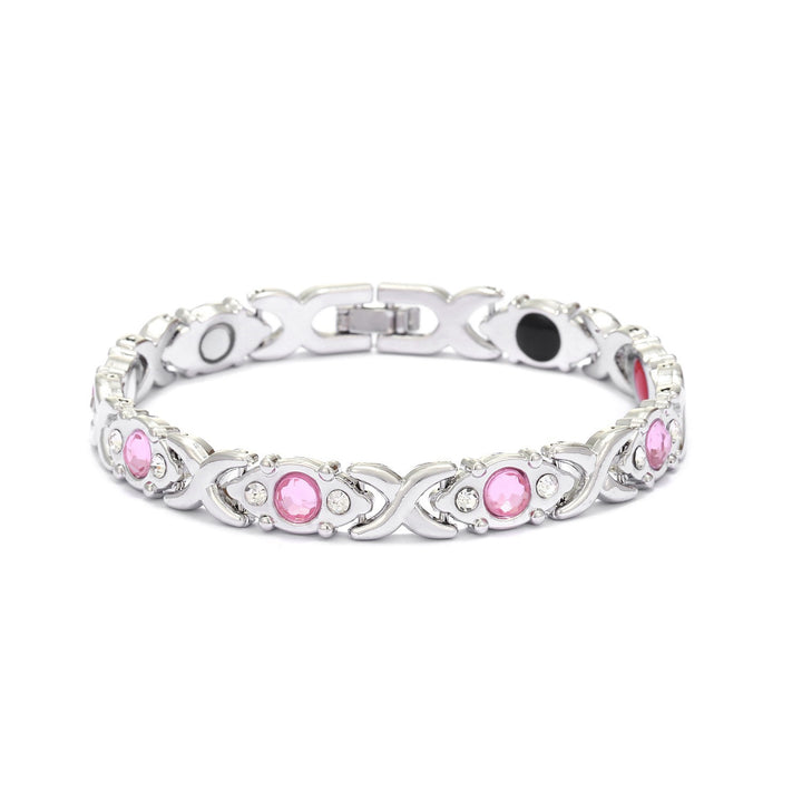 Fashion Detachable Magnetic Energy Bracelet for Women, Adjustable Alloy Crystal Bangle