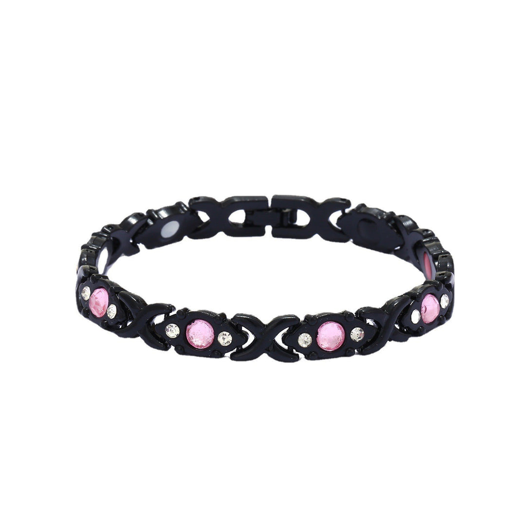 Fashion Detachable Magnetic Energy Bracelet for Women, Adjustable Alloy Crystal Bangle