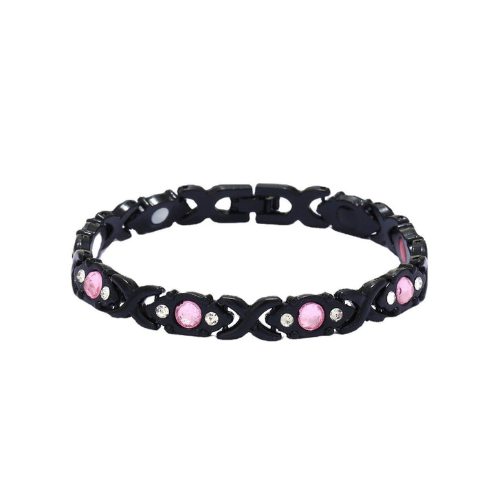 Fashion Detachable Magnetic Energy Bracelet with Zinc Alloy and Rhinestone