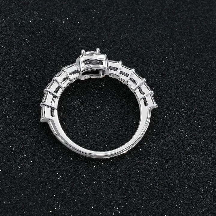 S925 Sterling Silver Sparkling 5A Cubic Zirconia Square Ring for Women