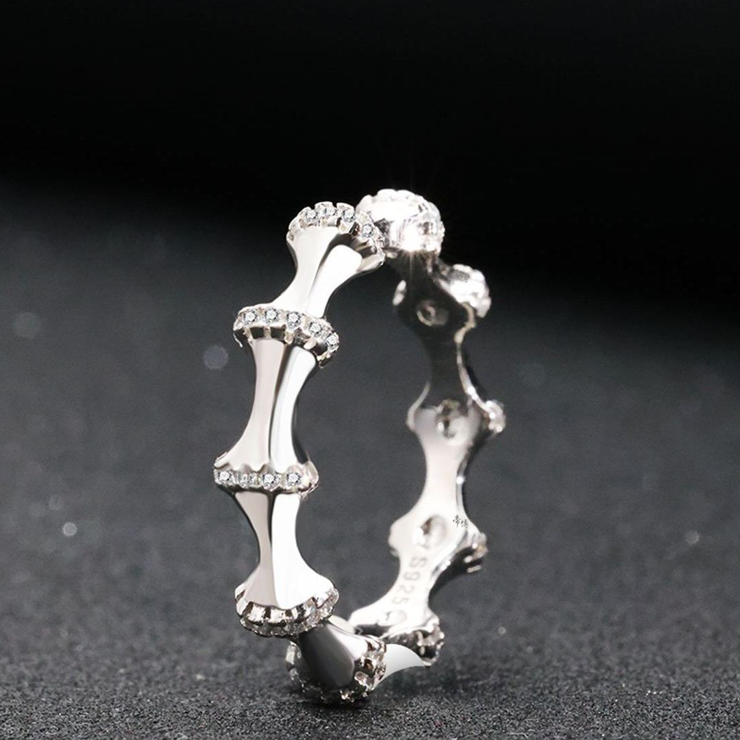 S925 Sterling Silver Bamboo Ring