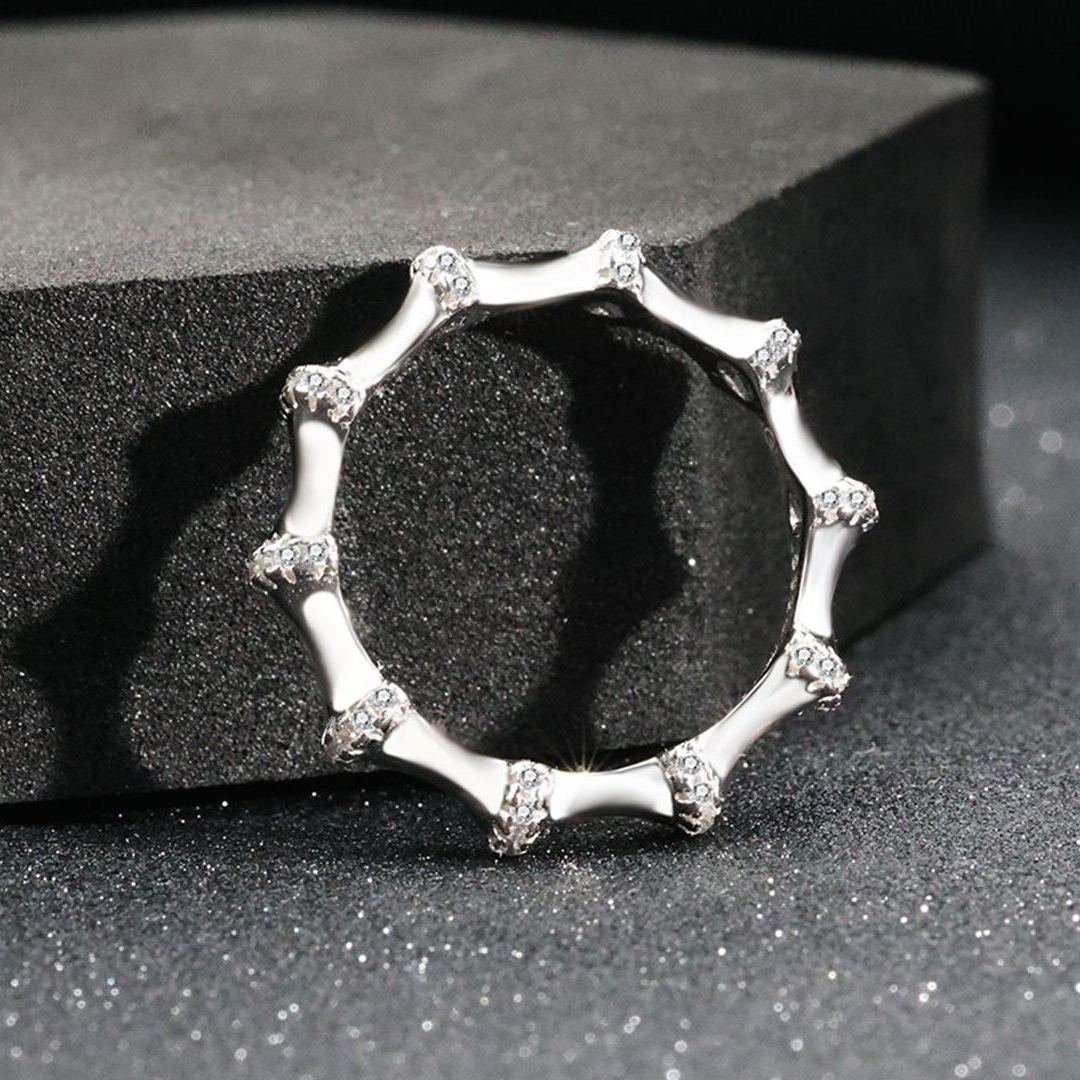S925 Sterling Silver Bamboo Ring