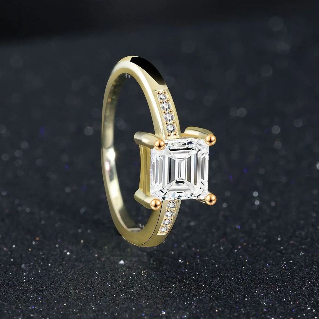 S925 Sterling Silver Square Cube Ring – European & Korean Fashion Style