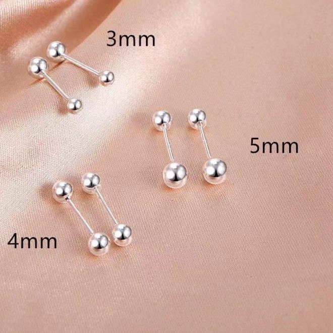 S925 Sterling Silver Mini Bead Stud Earrings for Women – Hypoallergenic Healing Ear Studs