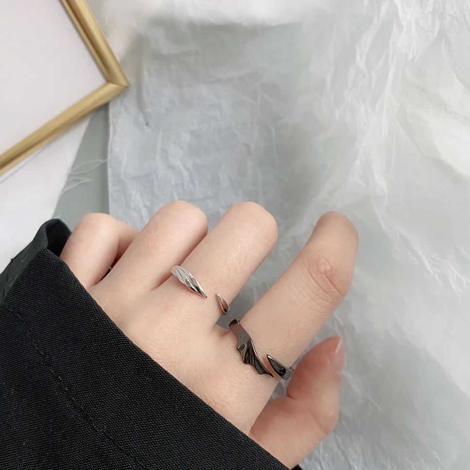 S925 Sterling Silver Angel Wings Couple Rings