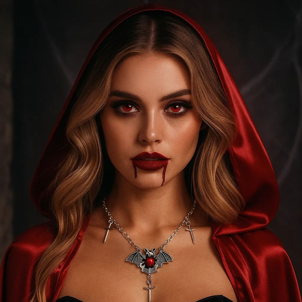 Halloween Gothic Heart Bat Necklace – Retro Punk Style Jewelry