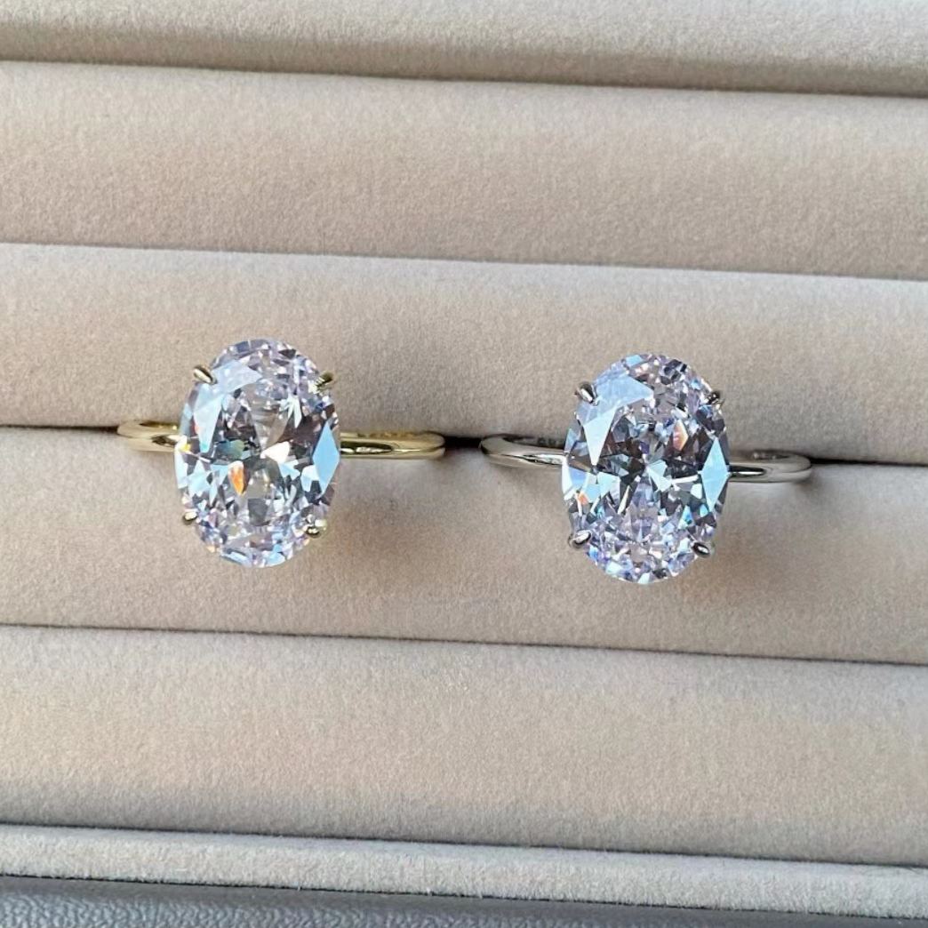 Minimalist INS-Style Cubic Zirconia Ring – Handmade Ultra-Sparkle Diamond-Inspired Design