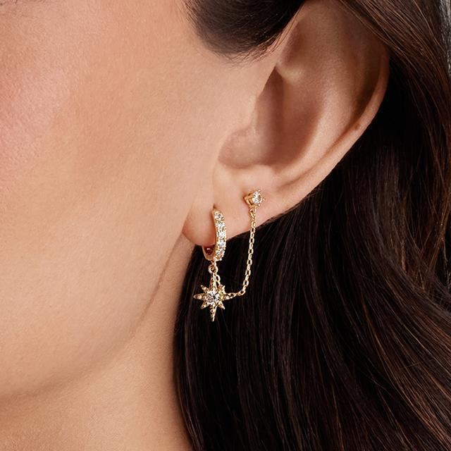 Trendy Rhinestone Tassel Hoop Earrings