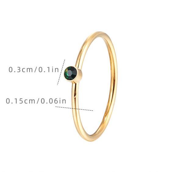 14K Gold-Filled Minimalist Zircon Ring for Women