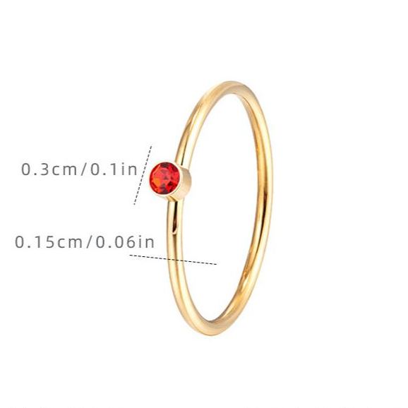 14K Gold-Filled Minimalist Zircon Ring for Women