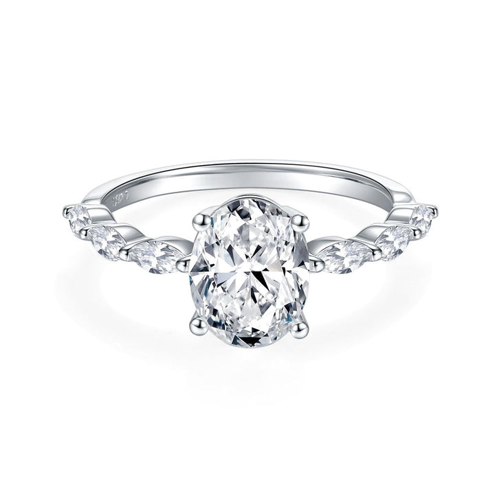 S925 Sterling Silver Luxury Carat Diamond Ring – Sparkling Engagement Proposal Ring