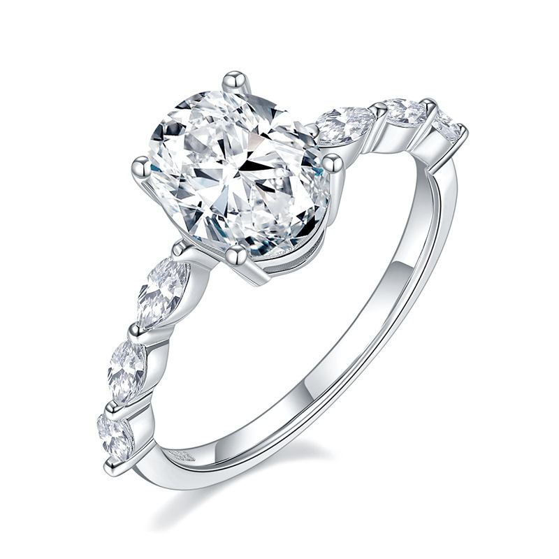 S925 Sterling Silver Luxury Carat Diamond Ring – Sparkling Engagement Proposal Ring
