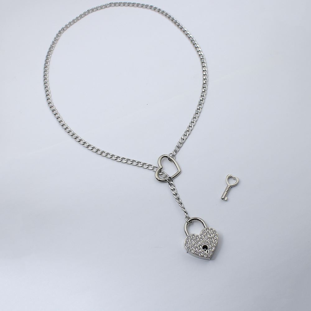 S925 Silver Lasso Heart Pendant Sliding Chain Necklace for Women