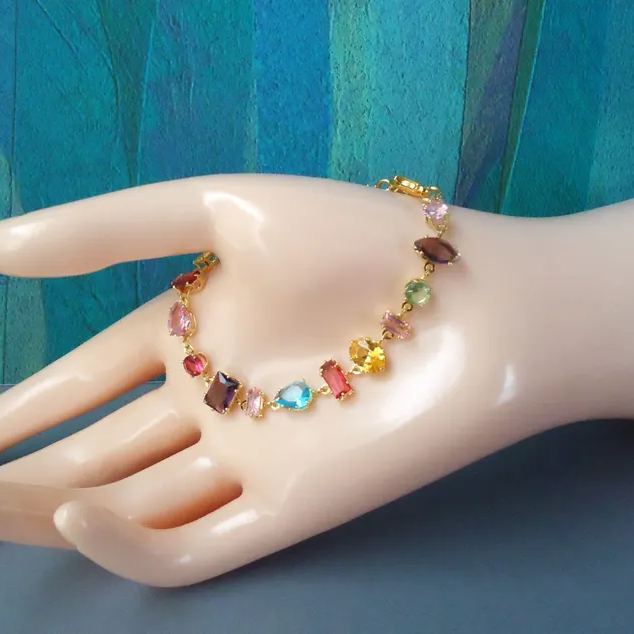 Colorful Crystal Candy Bracelet for Women – Chic Minimalist Zircon Jewelry
