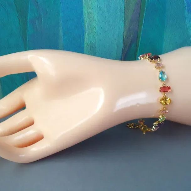 Colorful Crystal Candy Bracelet for Women – Chic Minimalist Zircon Jewelry