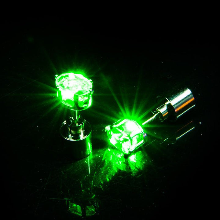 LED Glowing Crown Stud Earrings for Couples – Party Light-Up Jewelry