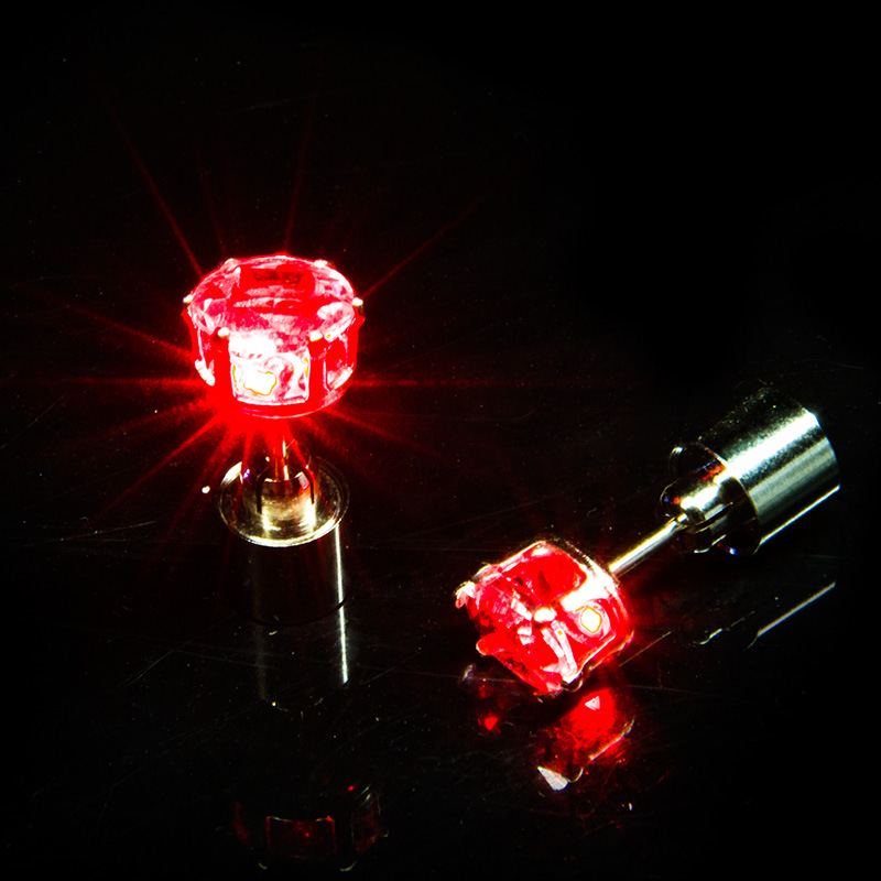LED Glowing Crown Stud Earrings for Couples – Party Light-Up Jewelry