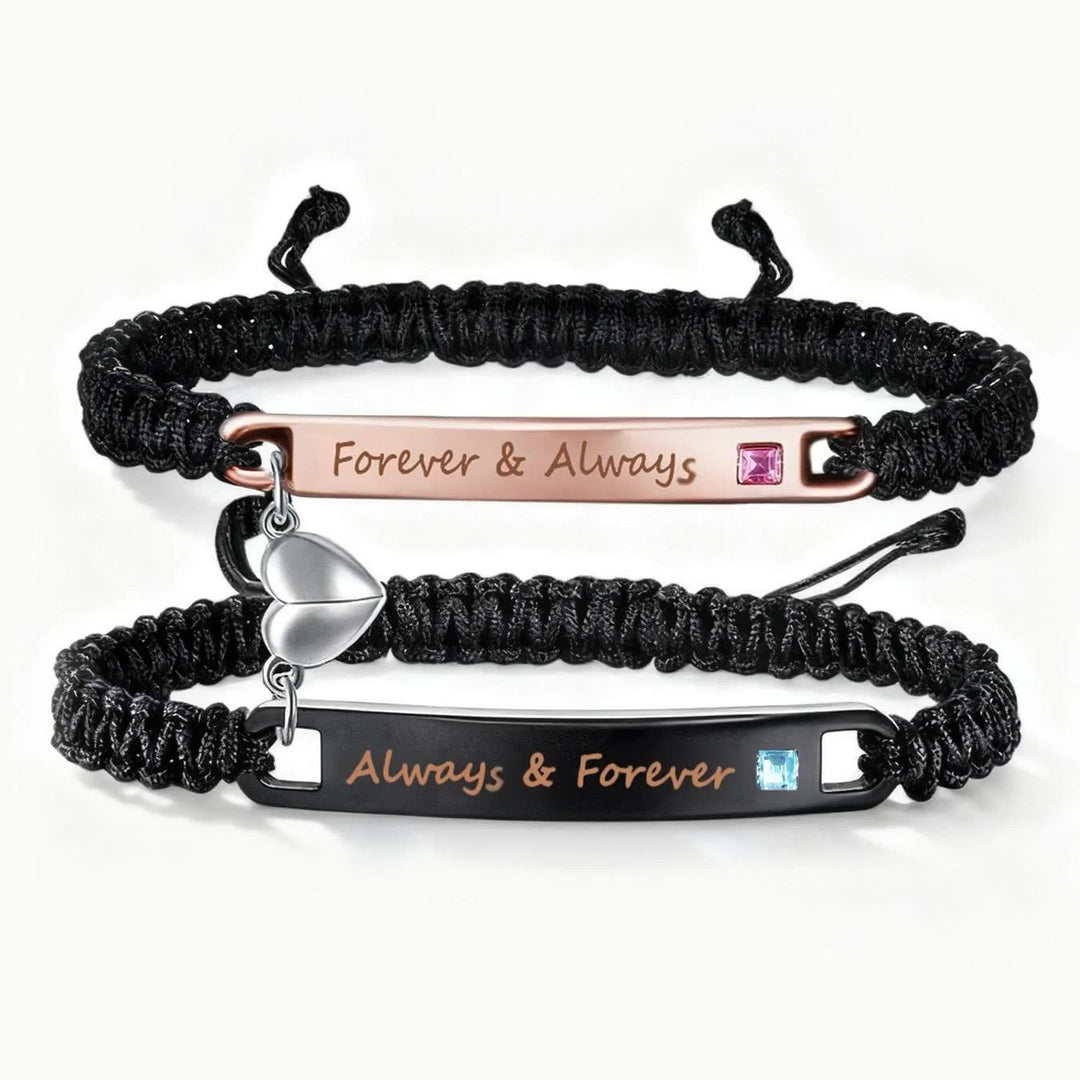 Couple Magnetic Hand-Woven Rope Bracelet – Eternal Heart Connection