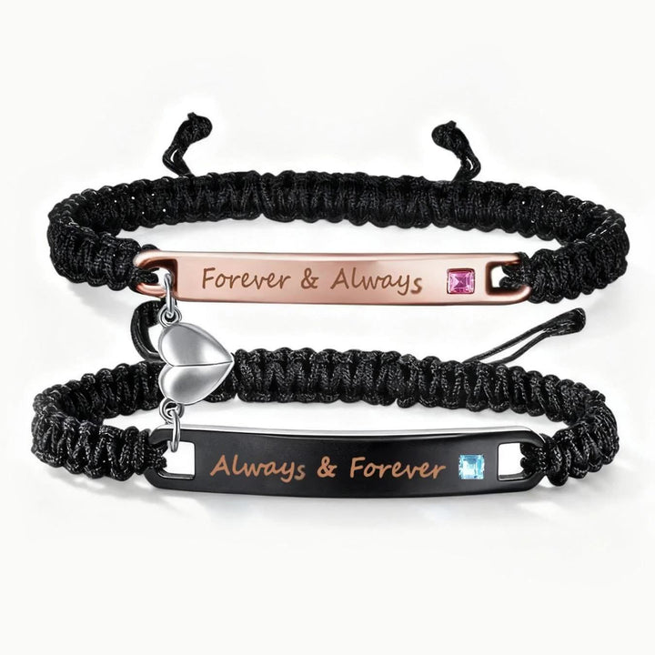 Couple Magnetic Hand-Woven Rope Bracelet – Eternal Heart Connection