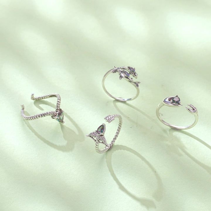 S925 Silver Adjustable Zodiac Ring