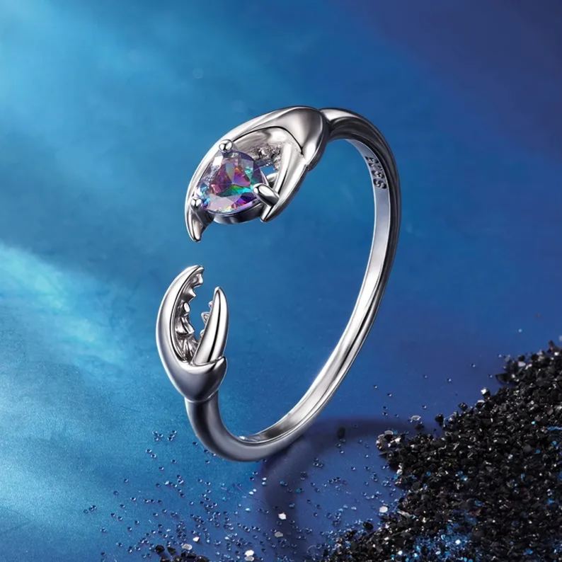 S925 Silver Adjustable Zodiac Ring