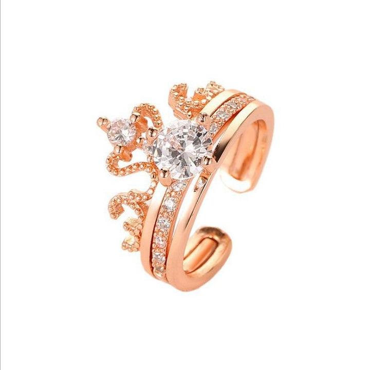 2-in-1 Detachable Crown Stacking Ring for Women